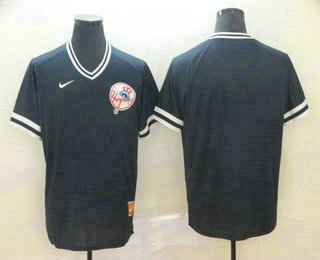 Men's New York Yankees Blank Navy Blue Nike Cooperstown Collection Legend V Neck Jersey