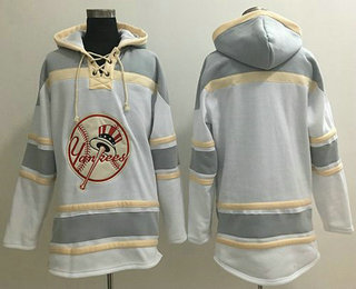 Men's New York Yankees Blank White Sawyer Hooded Sweatshirt MLB Hoodie