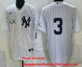 Men's New York Yankees x KAWS #3 Babe Ruth White Stadium Stitched Jersey