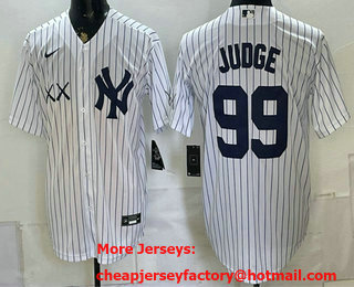 Men's New York Yankees x KAWS #99 Aaron Judge Name White Stadium Stitched Jersey