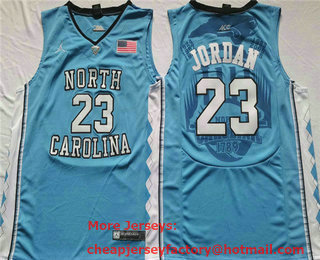 Men's North Carolina Tar Heels #23 Michael Jordan Light Blue Stitched Jersey