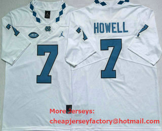 Men's North Carolina Tar Heels #7 Sam Howell White 2017 Vapor Untouchable Stitched Nike NCAA Jersey