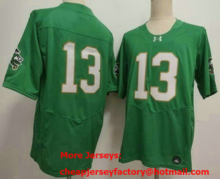 Men's Notre Dame Fighting Irish #13 Riley Leonard Without Name Limited Green FUSE College Football Jersey