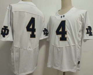 Men's Notre Dame Fighting Irish #4 Jeremiyah Love White Elite College Football Jersey