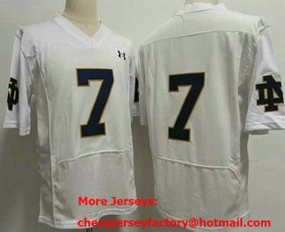 Men's Notre Dame Fighting Irish #7 Audric Estime Elite White College Football Jersey