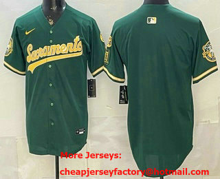 Men's Oakland Athletics Black Green Limited Jersey