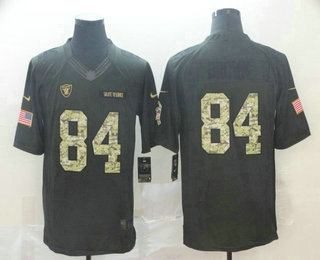 Men's Oakland Raiders #84 Antonio Brown Black Anthracite 2016 Salute To Service Stitched NFL Nike Limited Jersey