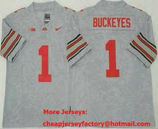 Men's Ohio State Buckeyes #1 Buckeyes Limited Gray 2025 FUSE College Football Jersey