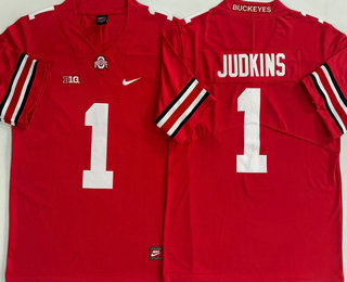 Men's Ohio State Buckeyes #1 Quinshon Judkins Red College Stitched Jersey