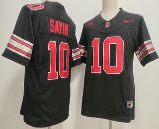Men's Ohio State Buckeyes #10 Julian Sayin Black 2026 FUSE College Football Jersey