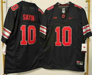 Men's Ohio State Buckeyes #10 Julian Sayin Black 2026 FUSE College Football Jersey