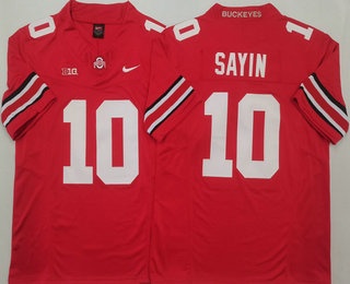 Men's Ohio State Buckeyes #10 Julian Sayin Limited Red FUSE College Football Jersey