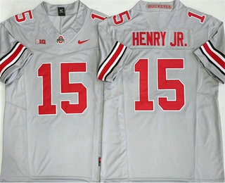 Men's Ohio State Buckeyes #15 Chris Henry Jr Grey FUSE College Football Jersey