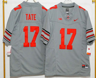 Men's Ohio State Buckeyes #17 Carnell Tate Limited Grey FUSE 2026 College Football Jersey