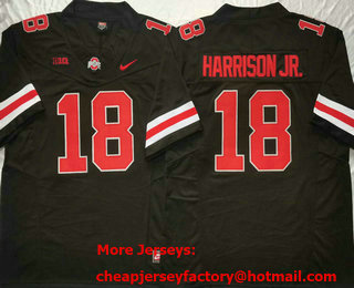 Men's Ohio State Buckeyes #18 Marvin Harrison Jr Black FUSE College Football Jersey