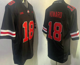 Men's Ohio State Buckeyes #18 Will Howard Black FUSE College Football Jersey