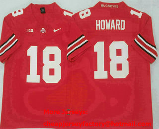 Men's Ohio State Buckeyes #18 Will Howard Red FUSE College Football Jersey