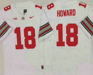 Men's Ohio State Buckeyes #18 Will Howard White FUSE College Football Jersey