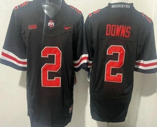 Men's Ohio State Buckeyes #2 Caleb Downs Black FUSE College Football Jersey