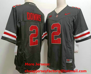 Men's Ohio State Buckeyes #2 Caleb Downs Black FUSE College Football Jersey