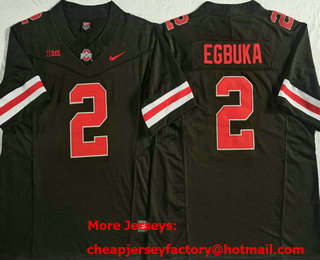Men's Ohio State Buckeyes #2 Emeka Egbuka Black FUSE College Stitched Jersey