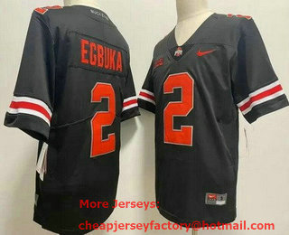Men's Ohio State Buckeyes #2 Emeka Egbuka Blackout College Football Jersey