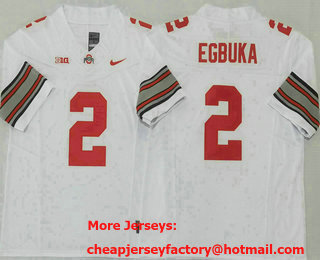 Men's Ohio State Buckeyes #2 Emeka Egbuka White FUSE College Football Jersey