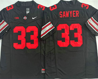 Men's Ohio State Buckeyes #33 Jack Sawyer Black FUSE College Stitched Jersey