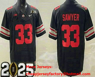 Men's Ohio State Buckeyes #33 Jack Sawyer Limited Black 2025 Finals College Football Jersey