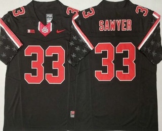 Men's Ohio State Buckeyes #33 Jack Sawyer Limited Black Fashion FUSE College Football Jersey