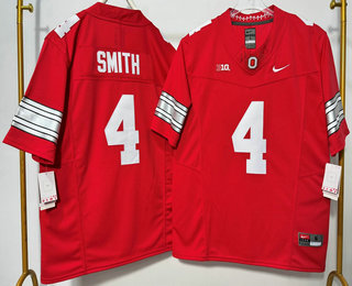 Men's Ohio State Buckeyes #4 Jeremiah Smith Red 2026 FUSE College Football Jersey