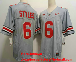 Men's Ohio State Buckeyes #6 Sonny Styles Grey FUSE College Football Jersey