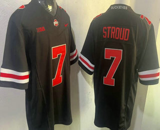 Men's Ohio State Buckeyes #7 CJ Stroud Limited Black Alternate FUSE College Football Jersey
