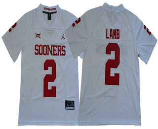 Men's Oklahoma Sooners #2 CeeDee Lamb White 2017 Vapor Untouchable Limited Stitched Brand Jordan NCAA Jersey