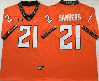 Men's Oklahoma State Cowboys #21 Barry Sanders Orange 2019 Vapor Untouchable Stitched Nike NCAA Jersey