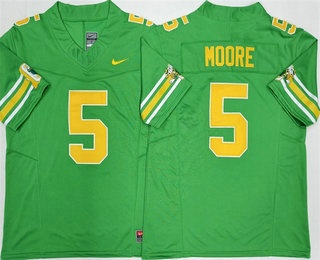 Men's Oregon Ducks #5 Dakorien Moore 2026 Green FUSE College Football Jersey