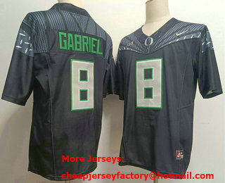 Men's Oregon Ducks #8 Dillon Gabriel Black 2024 FUSE College Football Jersey