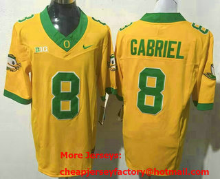 Men's Oregon Ducks #8 Dillon Gabriel Yellow FUSE College Football Jersey