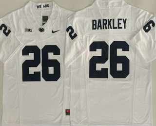 Men's Penn State Nittany Lions #26 Saquon Barkley Name White FUSE College Football Jersey