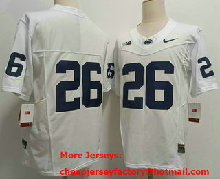Men's Penn State Nittany Lions #26 Saquon Barkley Without Name White FUSE College Football Jersey