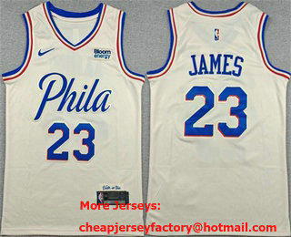 Men's Philadelphia 76ers #23 LeBron James Cream City Edition Swingman Stitched Jersey