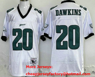 Men's Philadelphia Eagles #20 Brian Dawkins White 1996 Throwback Jersey