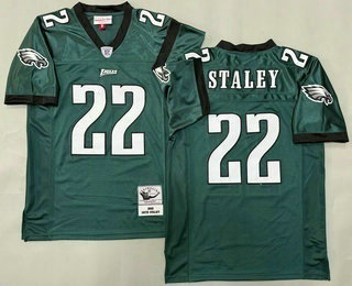 Men's Philadelphia Eagles #22 Duce Staley Green 2002 Throwback Jersey