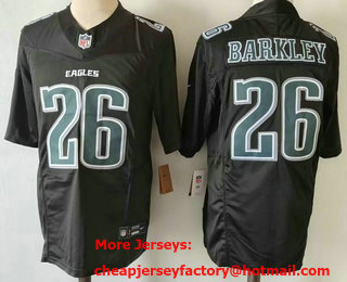 Men's Philadelphia Eagles #26 Saquon Barkley Limited Black FUSE Fashion Vapor Jersey