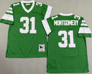 Men's Philadelphia Eagles #31 Wilbert Montgomery Kelly Green 1980 Throwback Jersey