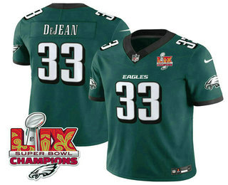 Men's Philadelphia Eagles #33 Cooper DeJean Green Limited Super Bowl LIX Champions FUSE Vapor Jersey