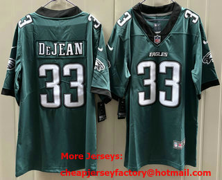Men's Philadelphia Eagles #33 Cooper DeJean Limited Midnight Green Vapor Jersey