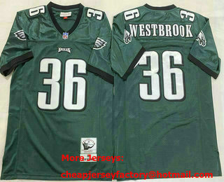 Men's Philadelphia Eagles #36 Brian Westbrook Green 2003 Throwback Jersey