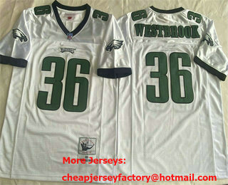 Men's Philadelphia Eagles #36 Brian Westbrook White 2003 Throwback Jersey
