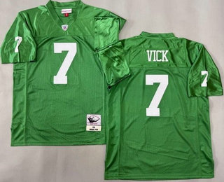 Men's Philadelphia Eagles #7 Michael Vick Kelly Green 2010 Throwback Jersey